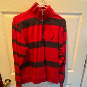 Nautica half zip sweater.  Size Medium red/navy